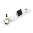 Expandable Bathtub Caddy Tray with Wine Glass & Book Holder – Luxury Acrylic/ Bamboo Bath Table Rack