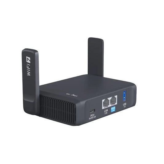 GL.iNet Slate 7 Dual-Band Wi-Fi 7 Travel Router – Touchscreen, Dual 2.5G Ports, Compact & Secure