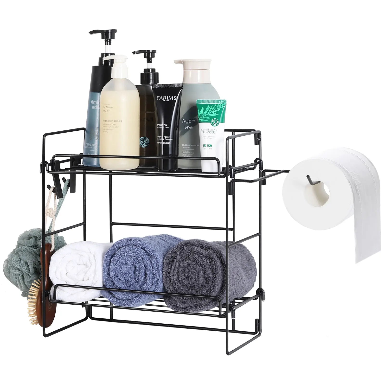 2-Tier Stackable Stainless Steel Storage Rack – Space-Saving Organizer for Bathroom & Kitchen