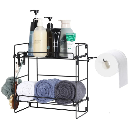 2-Tier Stackable Stainless Steel Storage Rack – Space-Saving Organizer for Bathroom & Kitchen