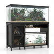 55–75 Gallon Aquarium Stand with Storage Cabinet, Power Outlets, LED Light & Turtle Tank Shelf