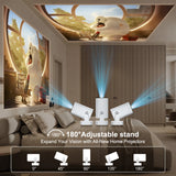 Salange HY260 Pro Mini Projector – Native 1080p, 330 ANSI, Auto-Focus & Keystone, Android 11, Wi-Fi 6, Voice Mouse Remote