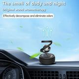 Eco solar car air freshener – rotating fan auto air purifier with long-lasting fragrance, compatible with balm tablet & stick refills