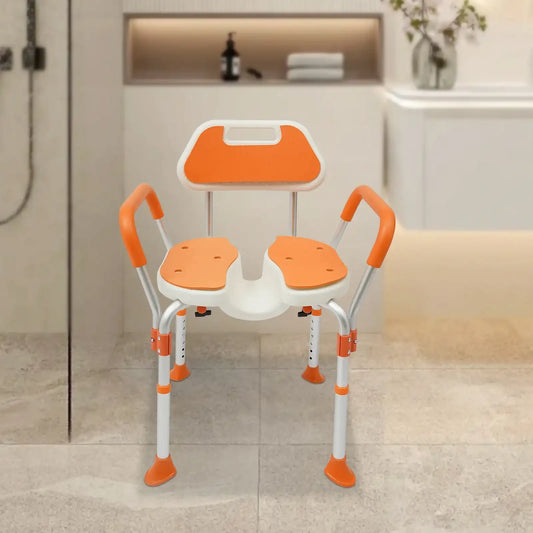 Height-Adjustable Shower Chair with Backrest & Armrests – Bath Seat for Seniors, Pregnant Women & Disabled Individuals