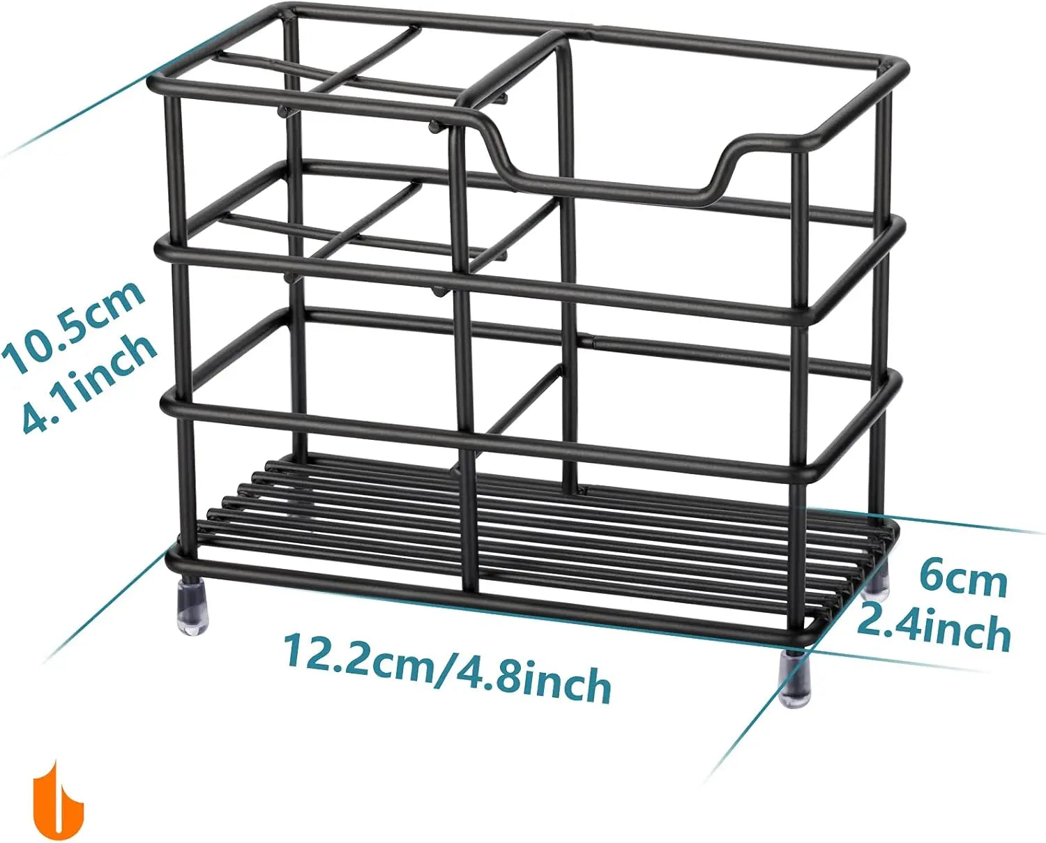 304 Stainless Steel Toothbrush & Toothpaste Holder Stand – Bathroom Organizer (Black)