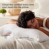 Set of 4 Queen Size Medium-Firm Down Alternative Pillows - Hotel-Quality Cozy Support