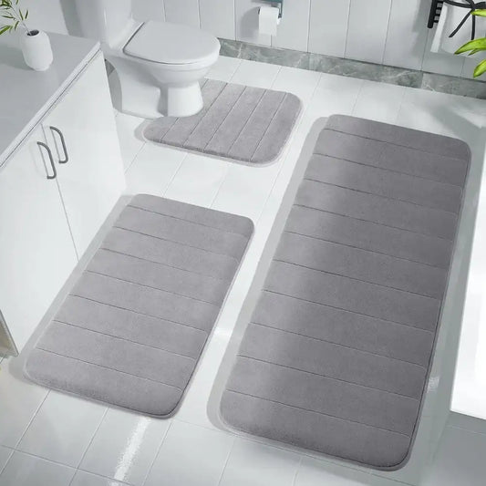 Super-Absorbent Memory Foam Bath Mat – Non-Slip Plush Bathroom Rug Floor Mat