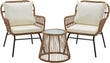 “3-Piece Patio Conversation Set – L-Shaped Sectional Sofa with Thick Cushions & Toughened Glass Coffee Table for Outdoor Living”