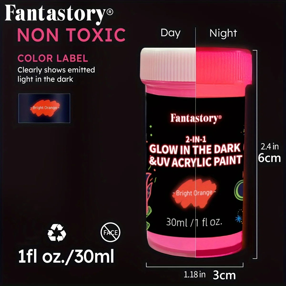 Acrylic Paint Set – 10 Neon & Glow-in-the-Dark Colors for Crafts, Canvas & Creative Projects 🎨✨