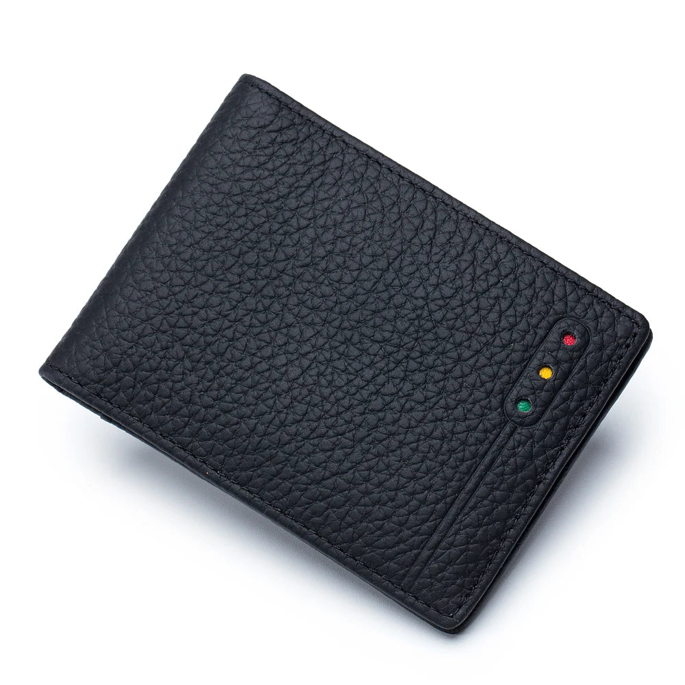 RFID Blocking Genuine Leather Slim Wallet – Unisex Soft Credit Card Holder & Thin Minimalist Purse for Men & Women