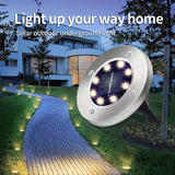 4-Pack Solar Ground Lights – Outdoor 8 LEDs Adjustable Embedded Landscape Lighting for Garden, Patio, Walkway & Lawn