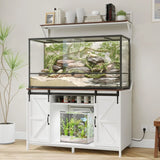 Farmhouse Reptile Tank Stand – Heavy Duty 48"×24" Tabletop with Power Outlet, Fits up to 120 Gallon Bearded Dragon & Aquariums