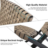 “3-Piece Leather-Texture Wicker Patio Chairs & Foldable Balcony Furniture Set with Side Table – Outdoor Lounge Seating”