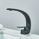 Luxury Brass Deck-Mounted Matte Black Basin Faucet – Single-Hole Mixer Tap Hot & Cold