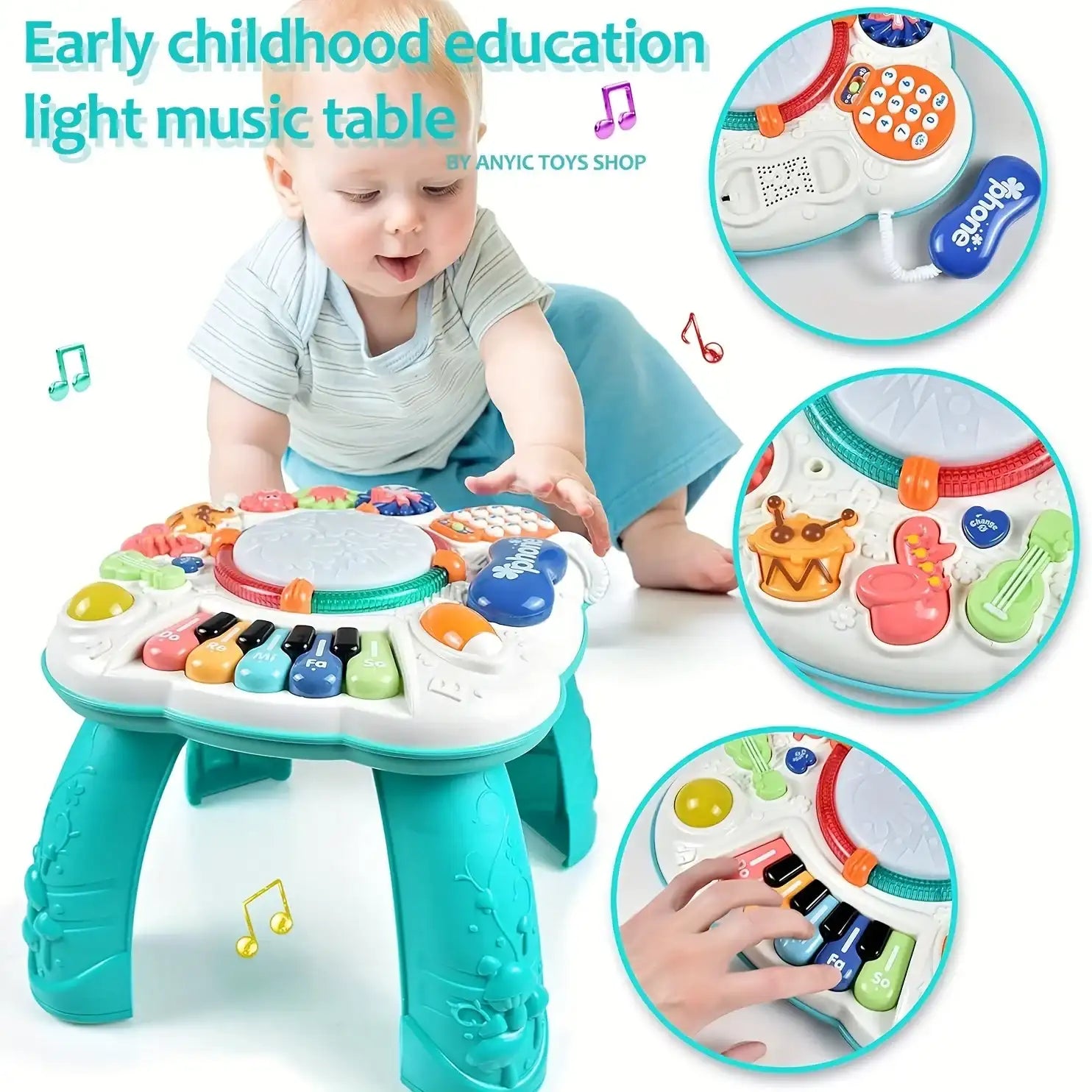 Baby Activity Table – Multi-Function Early Education Music Table & Children’s Learning Table with Sound & Light Activity Center