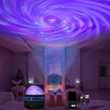2-in-1 Northern Lights LED Galaxy Projector – Ambient Bedroom Night Light & Room Atmosphere Decor