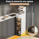 Slim Movable Bathroom Cabinet with Wheels & Plastic Drawers – Mobile Storage Cart for Small Spaces