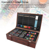 Premium 142-Piece Wooden Art Set 🎨 | Colored Pencils, Oil Pastels, Crayons, Watercolors & Sketchbook | Complete Drawing & Painting Kit