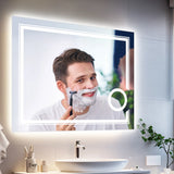 LUVODI Smart LED Wall-Mounted Bathroom Mirror with Magnifying & Anti-Fog Features