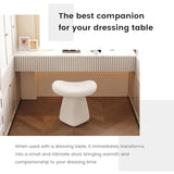🪑 Saddle Makeup Stool – Modern Upholstered Ottoman Footrest & Shoe Bench with Ergonomic Design for Dressing Table & Entryway