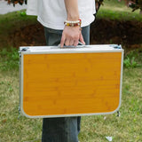 Portable Folding Bamboo Top Table with Aluminum Frame – Lightweight Outdoor Picnic & Camping Folding Table