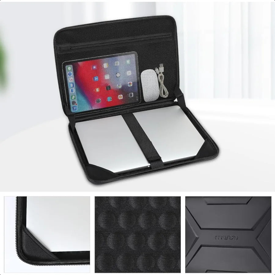 15–16″ Laptop Hard Case – Waterproof Shockproof EVA Protective Bag for HP, Dell & MacBook with Artistic Geometric Design