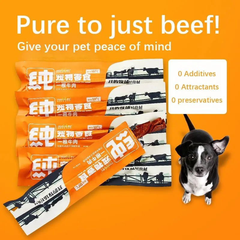 Dog Snacks Chicken Breast & Beef Jerky – Nutritious & Delicious Training Treats for Puppies & Adults (500g / 25g Packs)