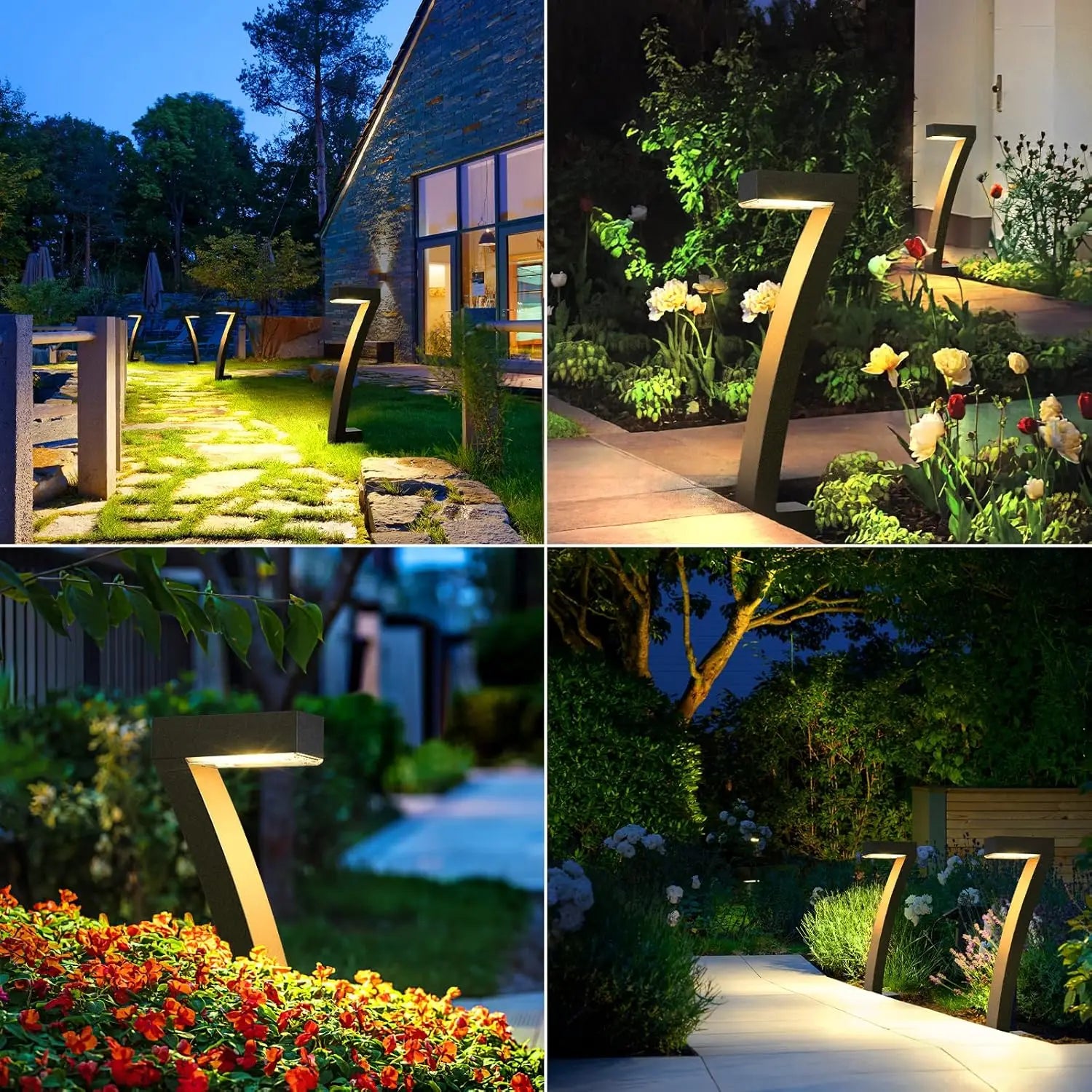 6-Pack Bright Solar Outdoor Pathway Lights – 12H Solar Garden Landscape Lights with Auto On/Off for Yard & Walkway