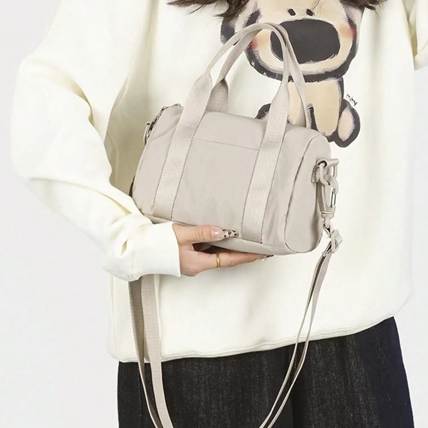 Women’s small square tote bag – large-capacity waterproof handbag with compartments, cute fashionable shoulder or hand carry bag