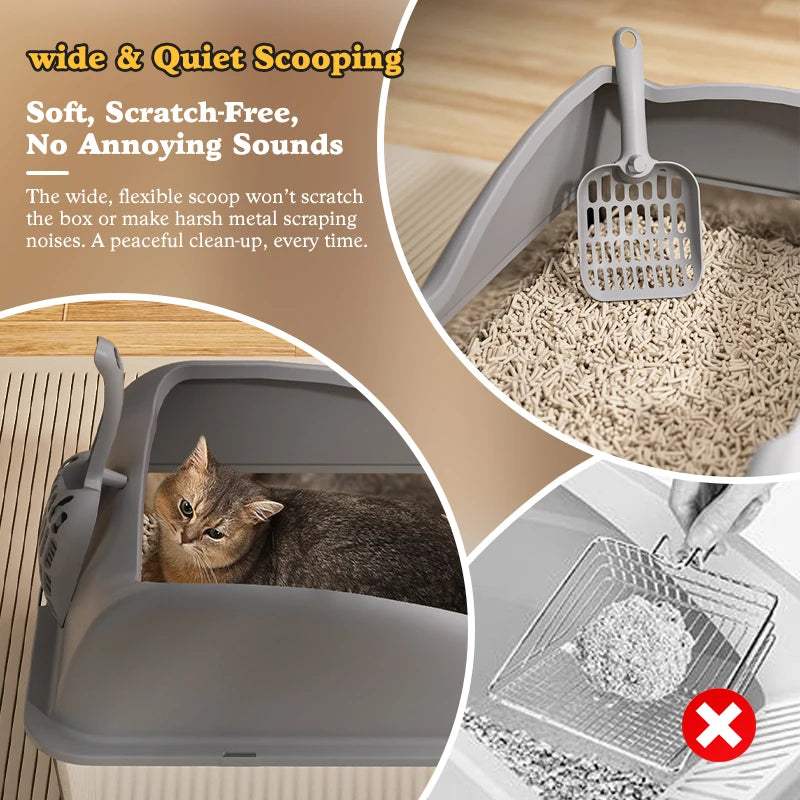 XL Stainless Steel Cat Litter Box with Lid – Durable Metal Box for Large Cats, Non-Sticky, Easy-Clean & Anti-Urine Leakage