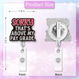 ✨ Funny “Sorry That’s Above My Pay Grade” Badge Reel – Silver Glitter Retractable ID Holder with Alligator Clip