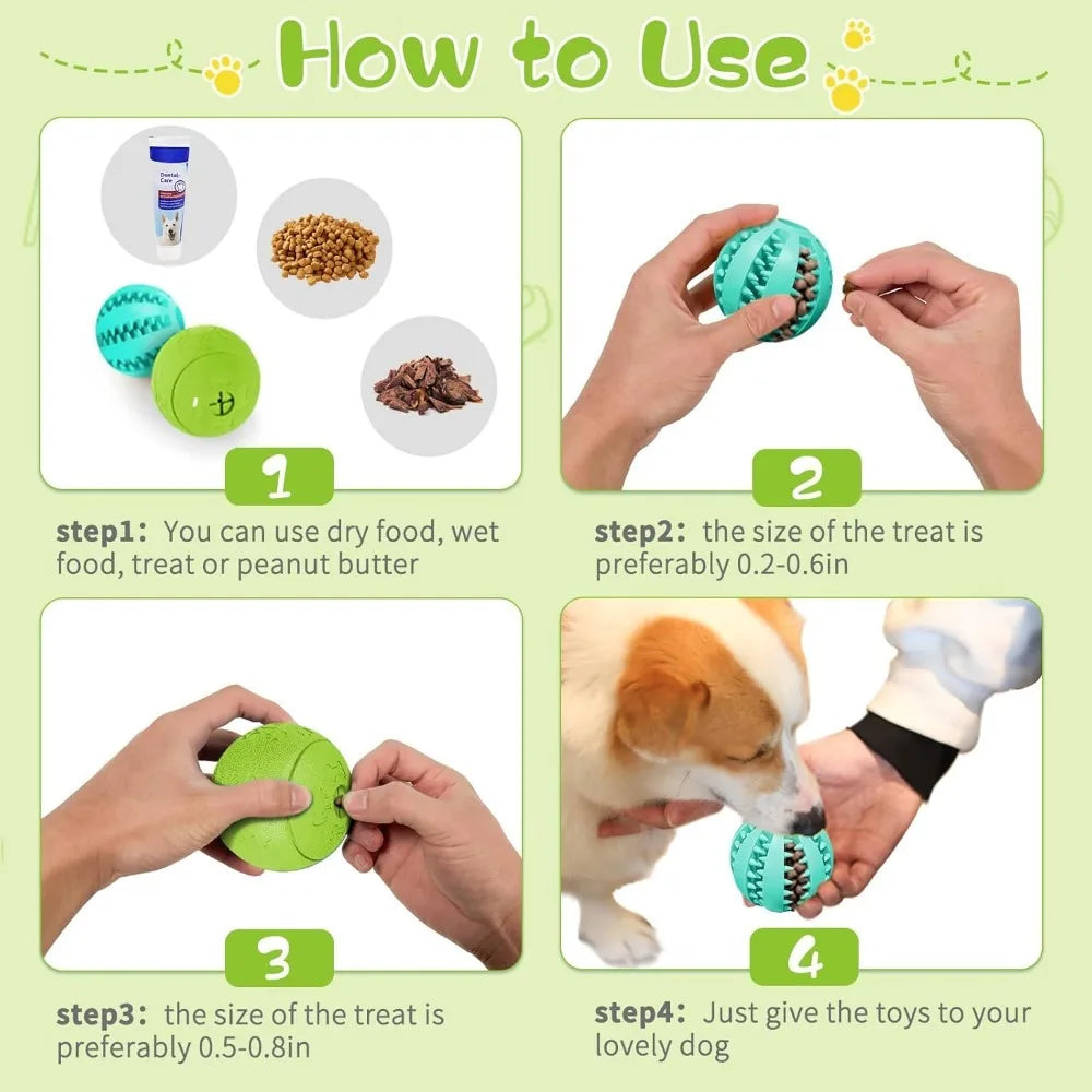 Interactive Dog Treat Ball – Durable Teething Toy, Slow Feeder & IQ Training for Puppies