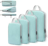 4-Piece Compression Packing Cube Bag Set – Travel & Luggage Storage Organisers with Shoe Bag, Waterproof Mesh & Zipper