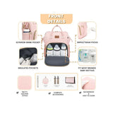 Diaper Bag Backpack with Changing Pad & Pacifier Case – Waterproof Travel Baby Bag for Moms & Dads | Large Capacity Diaper Backpack