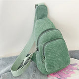 Women’s Corduroy Sling Waist Pack – Casual Solid Color Commute Bag with Adjustable Strap for Weekend & Vacation