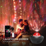 LED Starry Projector Night Light – Galaxy Star Lamp with Bluetooth Music Player, USB Powered Romantic Ocean Projector for Kids & Gifts