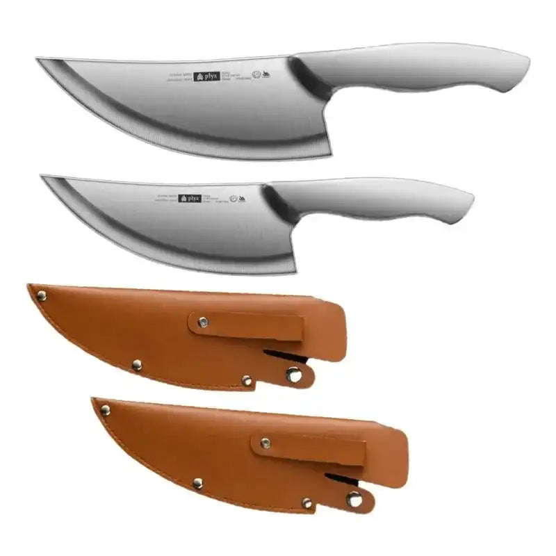 All-Steel Boning Knife with Leather Sheath – Professional Grade Fixed Blade Meat Cleaver for Outdoor Barbecues & Butchering