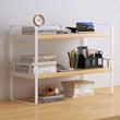 Wood Office Desk Shelf Organizer – 2-Tier Desktop Storage Rack & Cubicle Decor