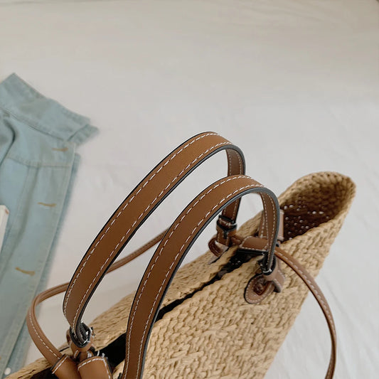 Trendy Women’s Woven Tote Bag – Large-Capacity Braided Shoulder & Hobo Bag for Parties, Vacations & Daily Fashion