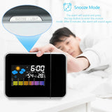 Smart Digital Projection Clock – LED Weather Display & Night Backlight | Modern Home & Bedroom Clock