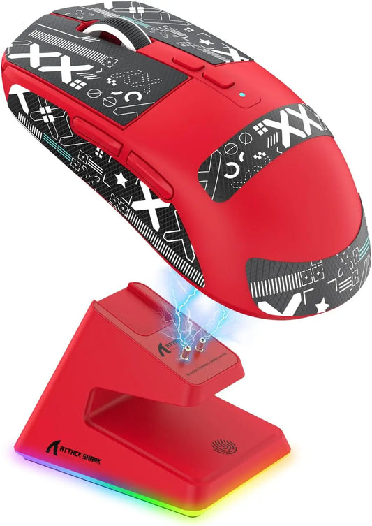 MambaSnake X Attack Shark X6 – Superlight 49 g Gaming Mouse with Adjustable 26K DPI Sensor & Magnetic RGB Dock