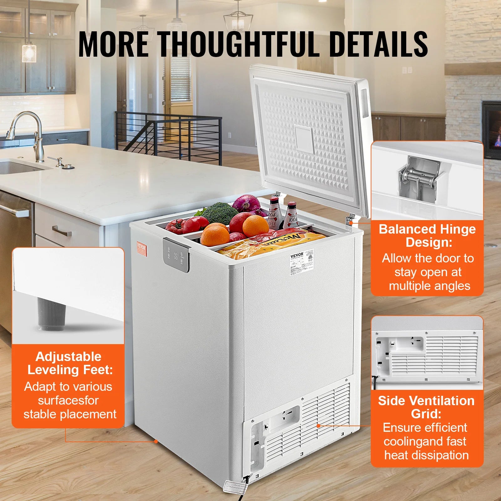 Vevor Chest Freezer – 3,88 cu ft (110 L) Kompakt Derin Dondurucu, 2 Sepetli Taşınabilir Dondurucu ❄️🧊