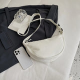 Women’s Crescent-Shape Nylon Shoulder & Crossbody Bag – Simple Elegant Daily Handbag