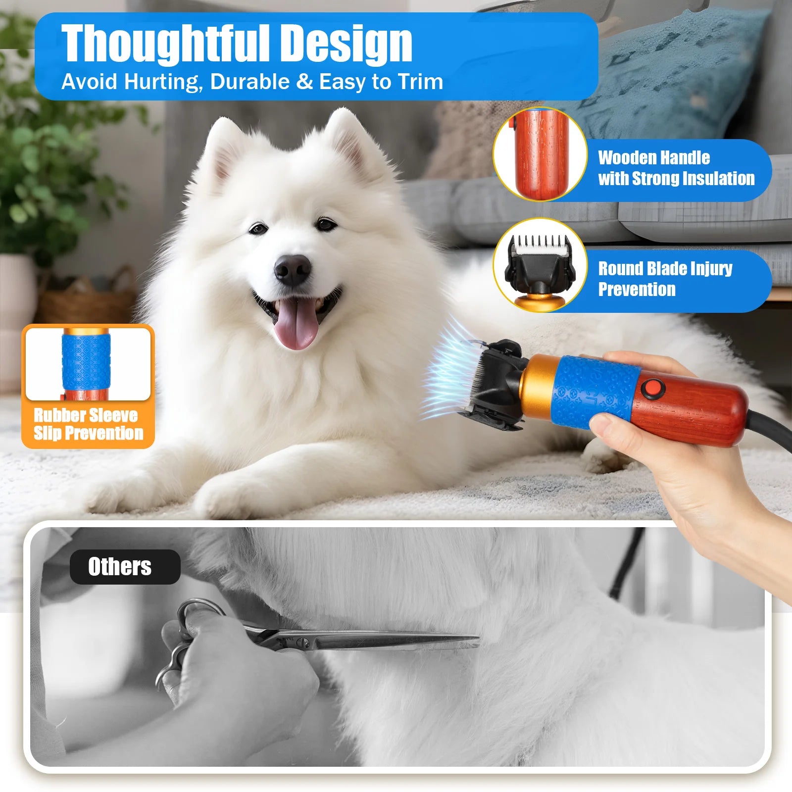 Electric Sheep Shears & Pet Clippers – Heavy Duty Animal Fur Shave Grooming Tool for Sheep, Goats & Pets
