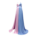 Women’s Maternity Photography Dress – Sleeveless Long Skirt with Train, Elegant Summer Wrap Gown for Pregnancy Photoshoots