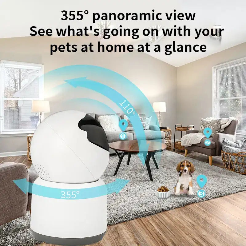 PAFI Feed WiFi Pet Feeding & 1080p Indoor Camera – Interactive 360° Pet Monitor for Cats & Dogs 🐾