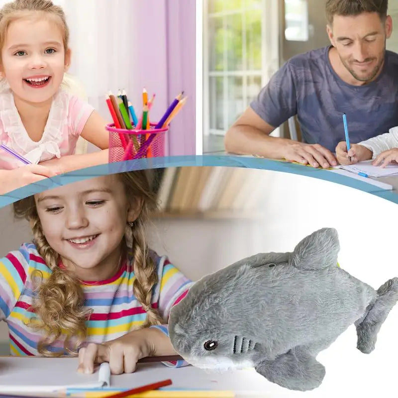 Cute Plush Shark Pencil Case – Large Capacity Stationery Storage Bag, Back-to-School Pen Pouch for Kids, School & Office Supplies
