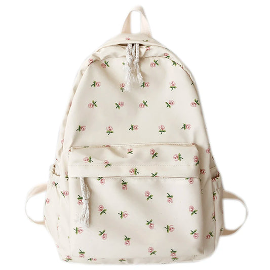 Women’s Large Capacity Floral College Backpack – Adjustable Straps Casual Daily Bag