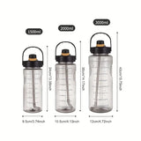 Large Capacity Sports Water Bottle – 1.5 L / 2 L / 3 L Straw Jug with Time Marker & Leak-Proof Lid
