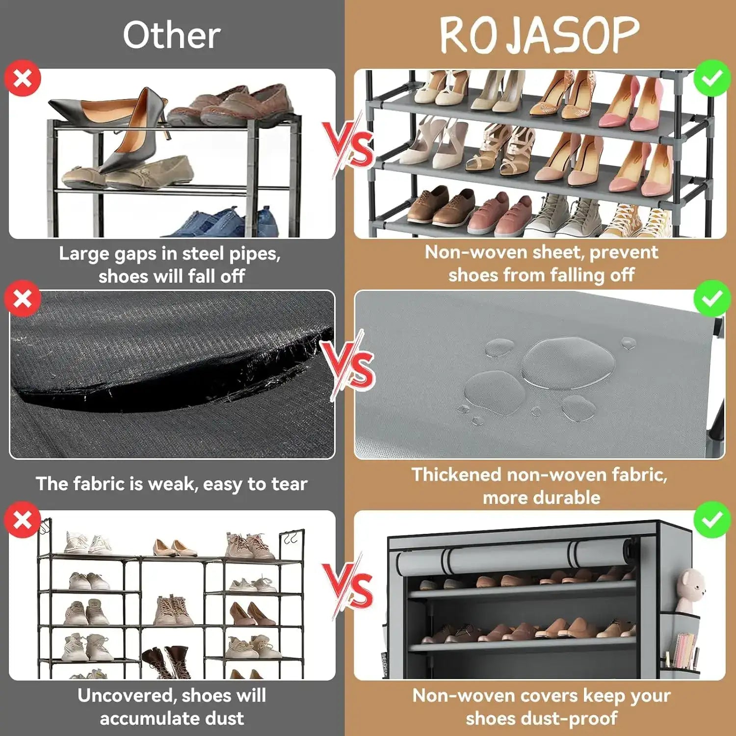 10-Tier Covered Shoe Rack – Large-Capacity Vertical Storage for 50–55 Pairs